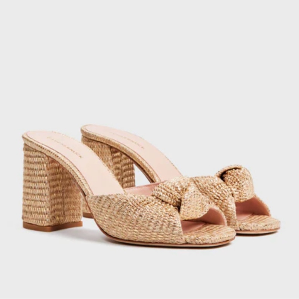 Tuckernuck gold raffia heels